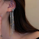 Zircon Star Butterfly Tassel Ear Clip Party Jewelry