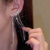 Zircon Star Butterfly Tassel Ear Clip Party Jewelry