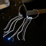 Zircon Star Butterfly Tassel Ear Clip Party Jewelry