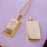 Small Bars Bricks Pendant Necklaces for Women