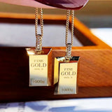 Small Bars Bricks Pendant Necklaces for Women