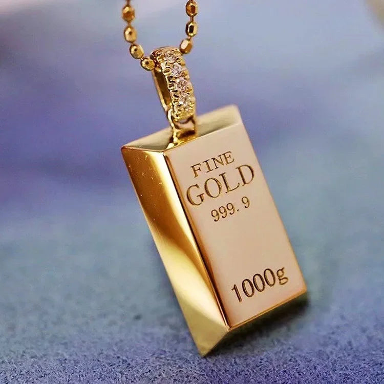 Small Bars Bricks Pendant Necklaces for Women
