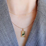 Small Bars Bricks Pendant Necklaces for Women