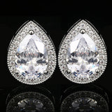 Water Drop Zircon Cufflinks Crystal Rhinestone French Shirts Cuff Links Wedding