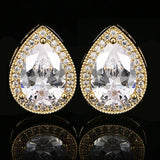 Water Drop Zircon Cufflinks Crystal Rhinestone French Shirts Cuff Links Wedding
