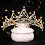 Pink Crystal Rhinestone Pearl Crown Bride Tiara Queen Tiara Hair Accessories