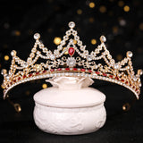 Pink Crystal Rhinestone Pearl Crown Bride Tiara Queen Tiara Hair Accessories