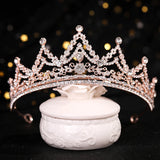 Pink Crystal Rhinestone Pearl Crown Bride Tiara Queen Tiara Hair Accessories