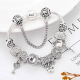 Women's Charm Bracelet Heart Lock Key Love Pendant Christmas Gift