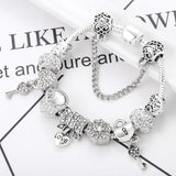 Women's Charm Bracelet Heart Lock Key Love Pendant Christmas Gift