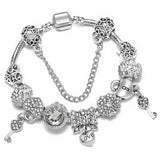 Women's Charm Bracelet Heart Lock Key Love Pendant Christmas Gift
