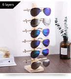 Wooden Sunglasses Display Racks Storage Shelf Eyeglasses Show Stand