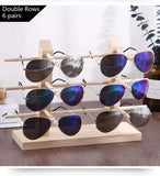 Wooden Sunglasses Display Racks Storage Shelf Eyeglasses Show Stand