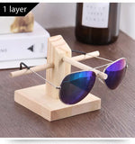 Wooden Sunglasses Display Racks Storage Shelf Eyeglasses Show Stand
