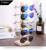 Wooden Sunglasses Display Racks Storage Shelf Eyeglasses Show Stand