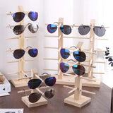 Wooden Sunglasses Display Racks Storage Shelf Eyeglasses Show Stand
