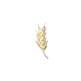 Yellow Cubic Zirconia Brooches for Women Wheat Brooch Pins Plant Wedding Jewelry