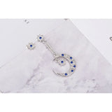 Zircon Moon Star Earrings 925 Sterling Silver Jewelry