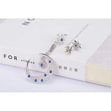Zircon Moon Star Earrings 925 Sterling Silver Jewelry