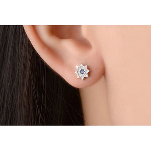 Zircon Moon Star Earrings 925 Sterling Silver Jewelry