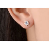 Zircon Moon Star Earrings 925 Sterling Silver Jewelry
