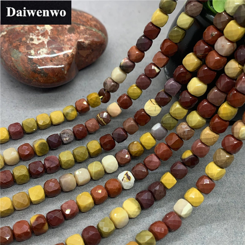 6mm Moukaite Faceted Spacer Cube Beads for DIY Jewelry