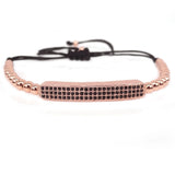 Gold Micro Pave CZ Tube Beads Bracelet, Christmas Gift