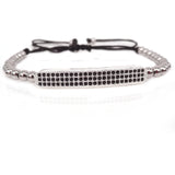 Gold Micro Pave CZ Tube Beads Bracelet, Christmas Gift