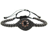 Macrame Cross Bracelet Fleur De Lis CZ Beads Anchor Bracelets