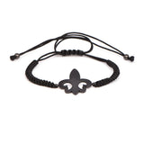 Macrame Cross Bracelet Fleur De Lis CZ Beads Anchor Bracelets