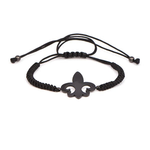 Macrame Cross Bracelet Fleur De Lis CZ Beads Anchor Bracelets