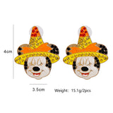 Colorful Magic Hat Mouse Earrings Boho Statement Stud Earring Gift