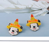 Colorful Magic Hat Mouse Earrings Boho Statement Stud Earring Gift