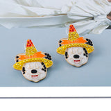 Colorful Magic Hat Mouse Earrings Boho Statement Stud Earring Gift