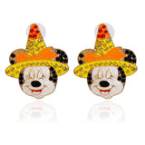 Colorful Magic Hat Mouse Earrings Boho Statement Stud Earring Gift