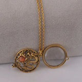 Dragon Magnifier Pendant Necklace Antique Jewelry