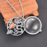 Dragon Magnifier Pendant Necklace Antique Jewelry