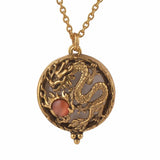 Dragon Magnifier Pendant Necklace Antique Jewelry
