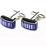 Classic Enamel Square Stripes Flower Cufflinks Top Shirt Cufflinks