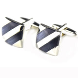 Classic Enamel Square Stripes Flower Cufflinks Top Shirt Cufflinks