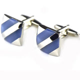 Classic Enamel Square Stripes Flower Cufflinks Top Shirt Cufflinks