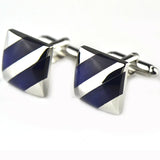 Classic Enamel Square Stripes Flower Cufflinks Top Shirt Cufflinks
