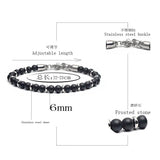Matte Map Stone Bracelet Metal Wrist Chain Jewelry