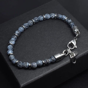 Matte Map Stone Bracelet Metal Wrist Chain Jewelry