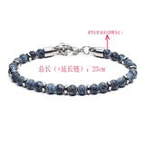 Matte Map Stone Bracelet Metal Wrist Chain Jewelry