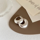 Silver Geometric Heart Pearl Earrings, Gift for Women Girls