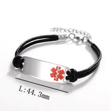 Medical Alert Star Of Life Titanium Stainless Steel Bracelet