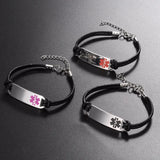 Medical Alert Star Of Life Titanium Stainless Steel Bracelet