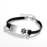 Medical Alert Star Of Life Titanium Stainless Steel Bracelet