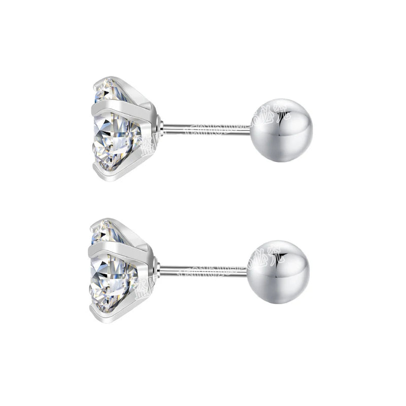 Zircon Tragus Cartilage Stud Earrings Titanium Steel Crystal